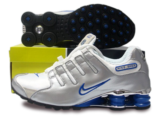 Mens Nike Shox Nz Premium Shoes Silver Blue - Click Image to Close